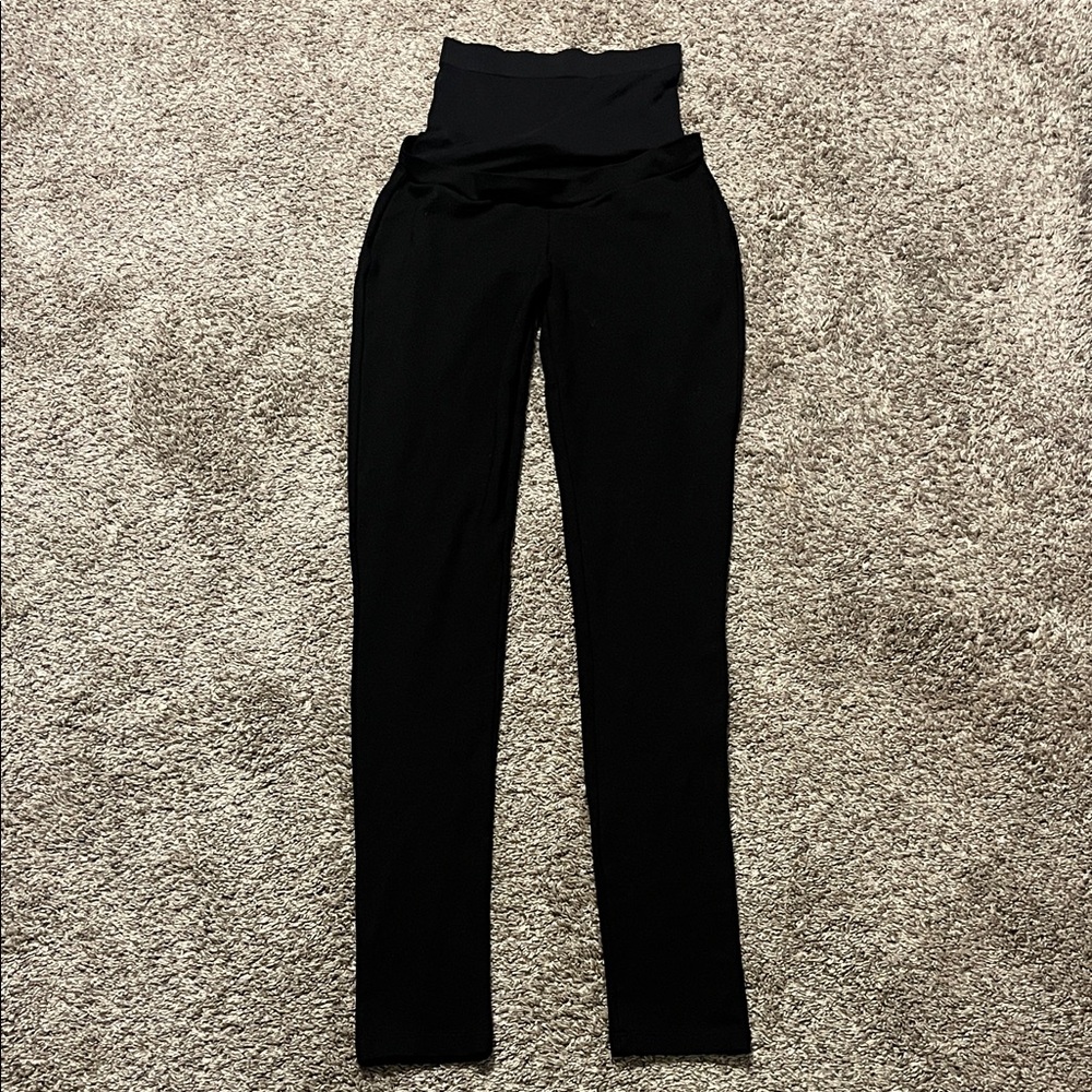 Seraphine Black Over‎ the Bump Straight Leg Slim Trousers Size 4 - Picture 2 of 7